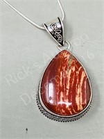 jasper silver pendant & chain