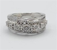 Brilliant 1/4 Ct Diamond Designer Ring Sterling