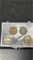 America War Time Coinage In Hard Plastic Case