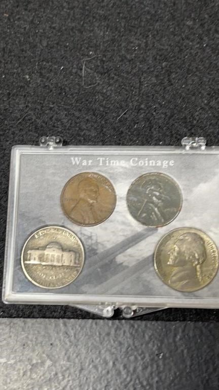 America War Time Coinage In Hard Plastic Case