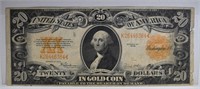 1922 $20 GOLD CERTIFICATE VG