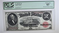 1917 $2 LEGAL TENDER PCGS 63 CHOICE