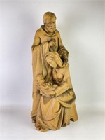 2 FT Carved Wooden Jesus, Mary & Joseph Statue