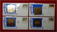 4PC US First Day Cover Gold Stamp Collection