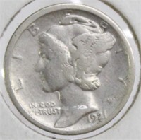 1921-D Mercury Liberty Silver Dime