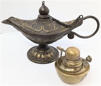 LOT Decorative Incense Genie Lamp & Oil Lab Lamp