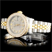 Diamond Ladies Rolex DateJust YG/SS Watch