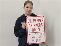 Metal DR. PEPPER DRINKERS ONLY 12 x 18"