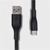 heyday 3' USB-C to USB-A Flat Cable - Black