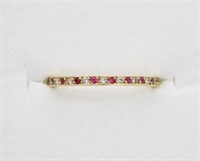 18k 2.20 GRAM RUBY & DIAMOND BAND