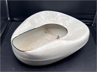 Vintage White Black Trim Porcelain Chamber Pot