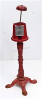 Red Metal Gumball Machine on Stand