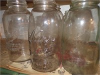 VARIETY OF GLASS JARS