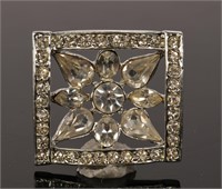 Vintage Square Rhinestone Brooch