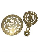 Cut Brass India and Eagle Hot Plates/Trivets