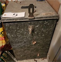 Galvanized Lock Box, as Potting Soil Container