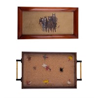 Vintage Horse Art & Framed Fishing Lure Tray