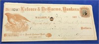 1872 New York Bank Check $146.77