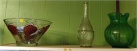 Glass Fruit Bowl, Pitcher & Vase