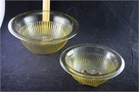 2 Yellow/Amber Mixing Bowls