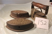 2 ASBESTOS BRAND SAD IRONS