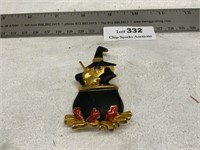 Vintage Scary Witch Halloween Brooch Pin