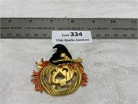 JJ Jonette Halloween Pumpkin Brooch Pin