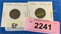 1938 & 1946-S Jefferson 5 cent