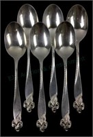 (6) Wallace Sterling Orchid Elegance Spoons