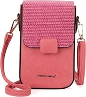Montana West Woven Pink Rfid Blocking Wallet Bag