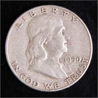 1950 Franklin Half-Dollar Silver Coin
