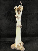 Cuban Decorative Cow Bone Carved Tree Motif