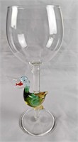 Hand-blown Wine Glass With Pelican Stem