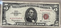 1963 Red seal $5 US Note