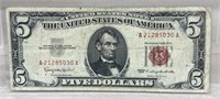 1963 red seal five dollar bill