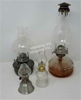 Assorted Vintage Oil Lamps - X4