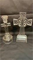 Two glass crosses