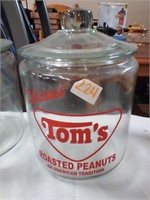 Tom's Glass cracker jar w/ lid