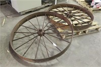 (2) 4Ft Steel Wagon Wheels