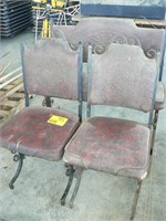 BANQUETTE BENCH AND 2 CHAIRS WITH WROUGHT IRON