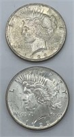 (2) 1923 Peace Dollars