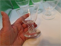 4 Air Twist 3&5/8" Cocktail Glasses Signed