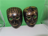 2 Solid Brass Masks 4&1/8" x 5&3/4" each