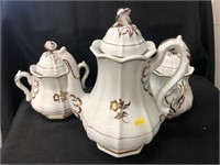 Ironstone Teapot & (2) Sugar Bowls