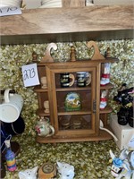Miniature curio cabinet and contents