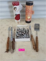 Decorative wine boxes silverware BBQ tools