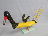 Folk art carving of a bird, Maggie Laurie Horton,