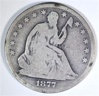 1877-CC SEATED HALF DOLLAR, G/VG KEY DATE