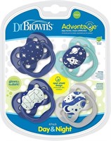 Dr. Brown's Advantage Pacifiers, Stage 1, Blue, 4