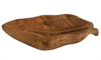 Mountain Studios Carved Teak Leaf Bowl 15 inches